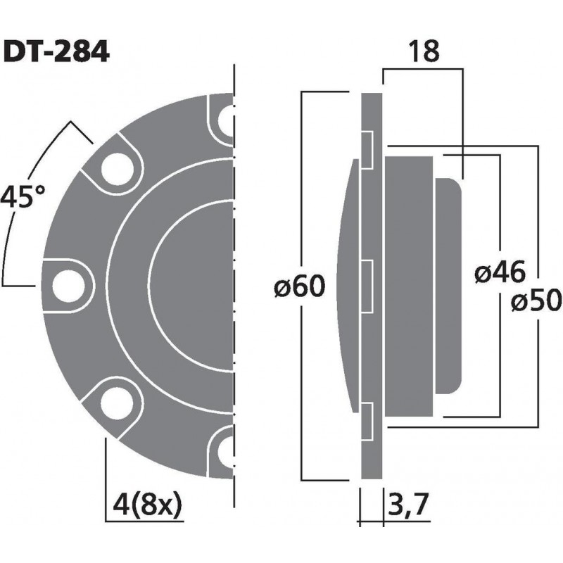Monacor DT-284 Para głośników wysokotonowych, 60W RMS