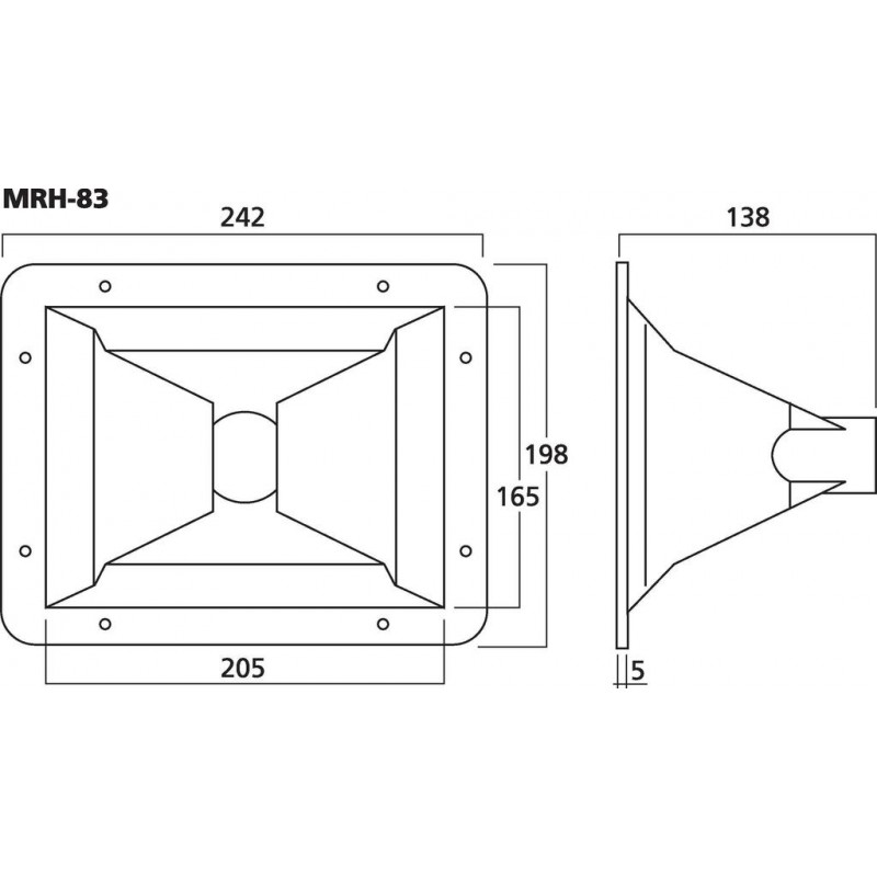Monacor MRH-83 Tuba do głośnika średnio-wysokotonowa