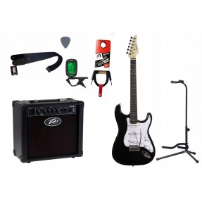Gitara elektryczna Arrow ST 111 + wzmacniacz 12W + tuner + statyw w zestawie