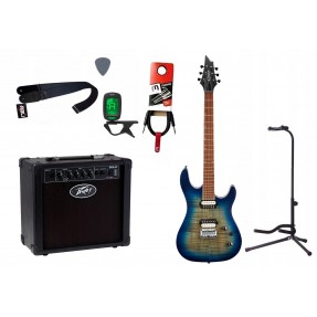 Gitara elektryczna Cort KX 300 OPBC + wzmacniacz 12W + tuner + statyw w zestawie