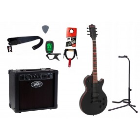 Gitara elektryczna Dimavery LP-800 + wzmacniacz 12W + tuner + statyw w zestawie