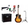 Gitara elektryczna Epiphone Broadway + wzmacniacz 12W + tuner + statyw w zestawie