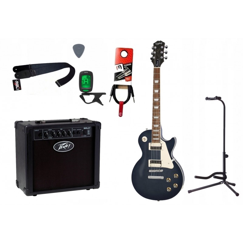 Gitara elektryczna Epiphone Les Paul Classic + wzmacniacz 12W + tuner + statyw w zestawie