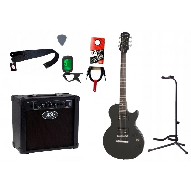 Gitara elektryczna Epiphone Les Paul Special Satin E1 EBV + wzmacniacz 12W + tuner + statyw w zestawie