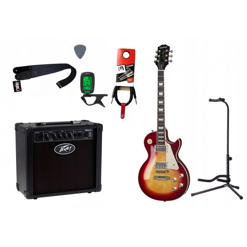 Gitara elektryczna Epiphone Les Paul Standard 60's + wzmacniacz 12W + tuner + statyw w zestawie