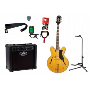 Gitara elektryczna Epiphone Sheraton + wzmacniacz 12W + tuner + statyw w zestawie