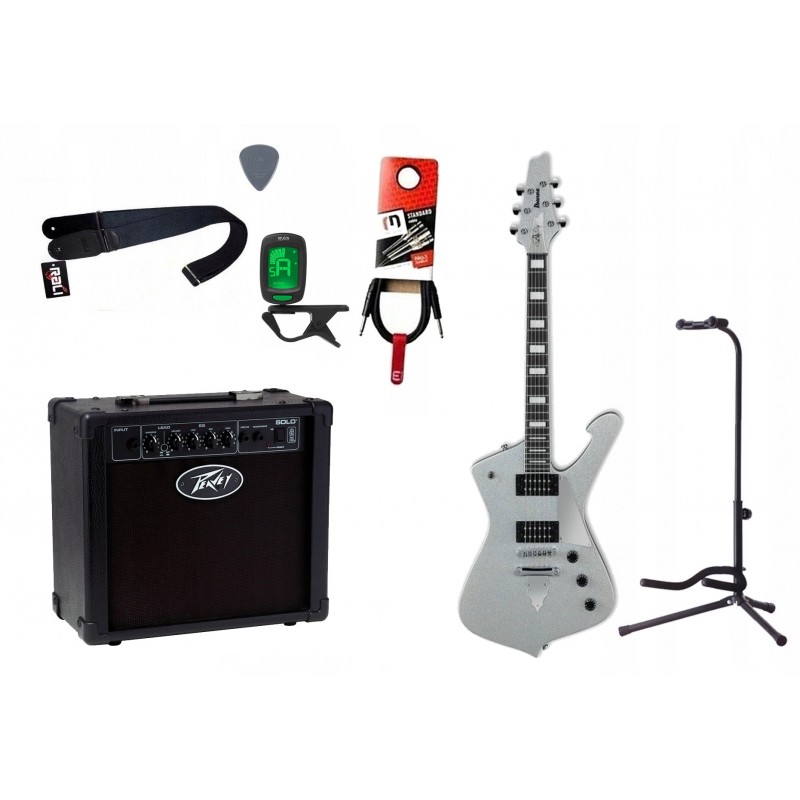Gitara elektryczna Ibanez PS60 SSL + wzmacniacz 12W + tuner + statyw w zestawie