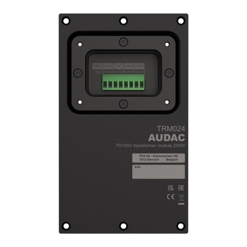Audac TRM024/B - Moduł transformatora 70/100V do VEXO208