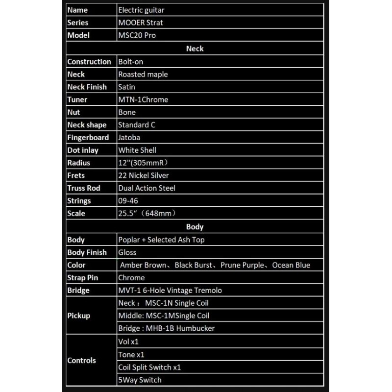 Mooer MSC20 Pro Guitar Amber Brown - Gitara elektryczna - 2 - Gitary elektryczne - Gitara elektryczna Mooer MSC20 Pro Guitar Amb