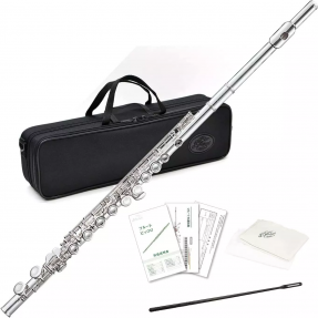 J. MICHAEL FL-300S - flet - 1 - Flety - Flet posrebrzany J.Michael FL-300S, korpus rurki, klucz wykonany z niklu w kolorze biały