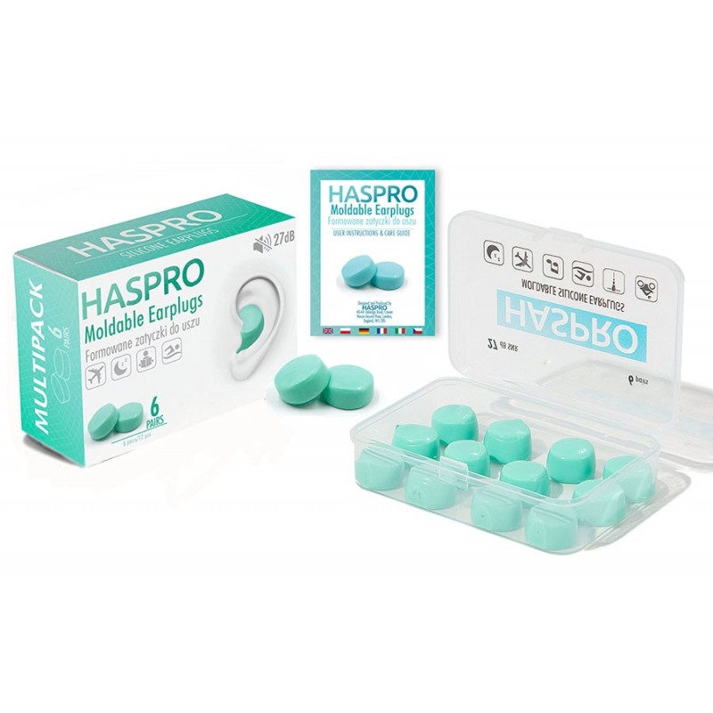 Haspro Mold 6P - Formowane zatyczki do uszu - miętowe