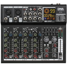 DNA QFX6 mikser analogowy dźwięku 6 kanałów BT USB MP3 Phantom +48V DSP - 1 - Miksery analogowe - DNA QFX6 profesjonalny, analog