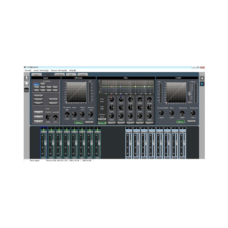 ITC Audio TS-P1616 - Matryca Cyfrowa Audio - 3 - Matryce audio - TS-P1616 cyfrowa matryca audio 16x16, DSP, TCP-IP, sterowanie: 