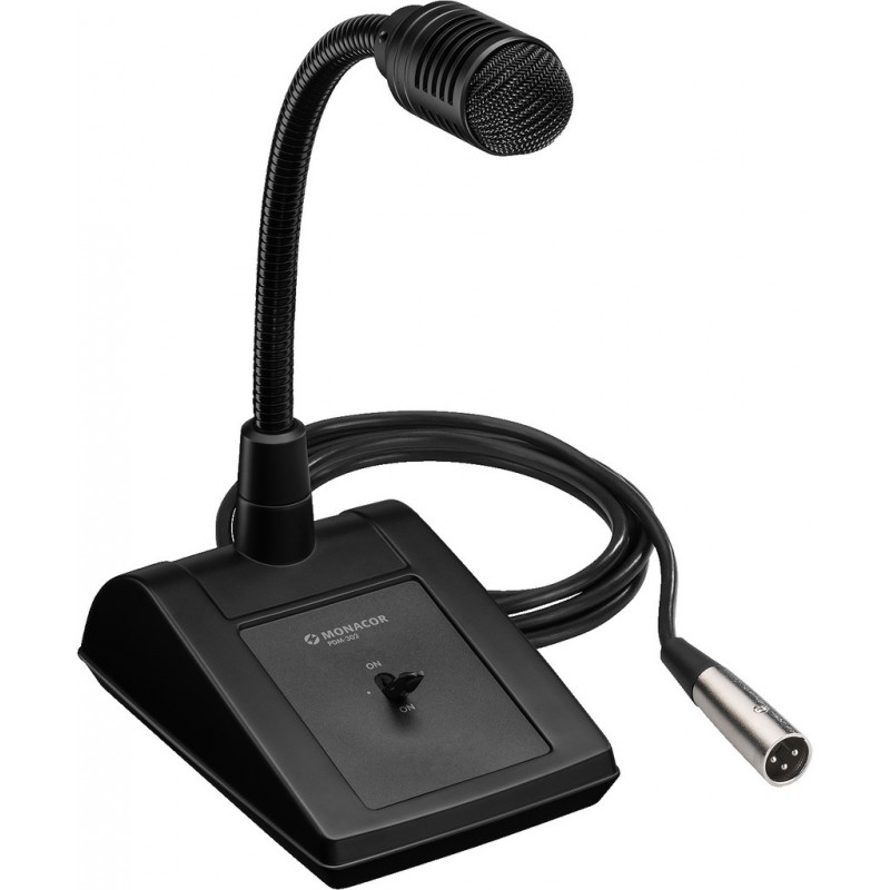 MONACOR PDM-302 - mikrofon pulpitowy dynamiczny - 1 - Mikrofony pulpitowe - Monacor PDM-302 – mikrofon pulpitowy z doskonałą jak