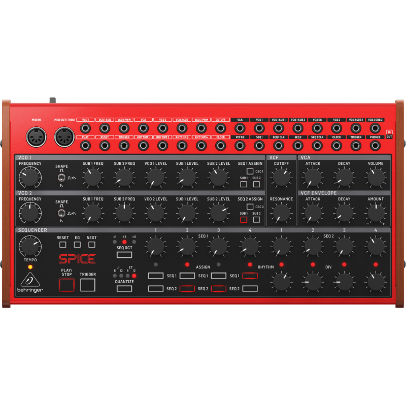 Behringer SPICE - Syntezator analogowy semi-modularny - 1 - Syntezatory - Analogowy półmodularny syntezator polirytmiczny z 2 os