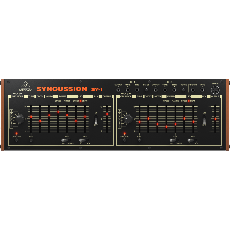 Behringer SYNCUSSION SY-1 - Syntezator analogowy perkusyjny - 1 - Syntezatory - Podwójny analogowy syntezator perkusyjny Classic