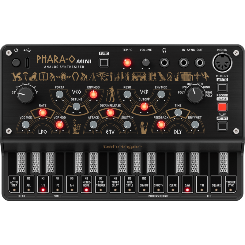 Behringer PHARA-O MINI - Syntezator analogowy - 1 - Syntezatory - Analogowy syntezator polifoniczny z 3 VCO, klasycznym VCF, mod