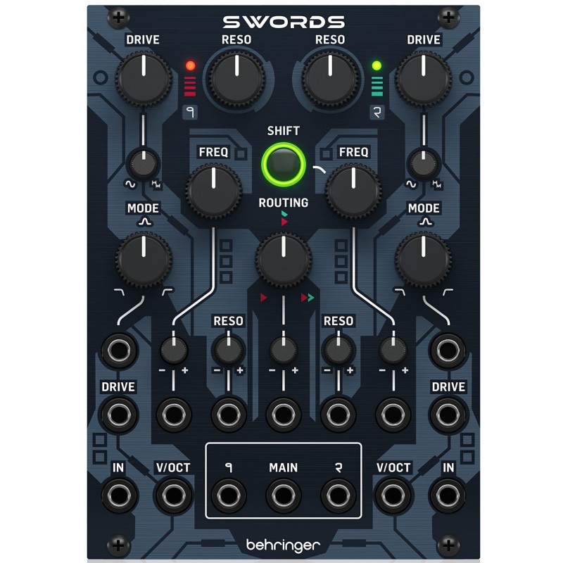 Behringer SWORDS Analogowy filtr wielomodowy dla Eurorack - 1 - Strona główna - Wykorzystaj szeroką gamę brzmień, od łagodnych p