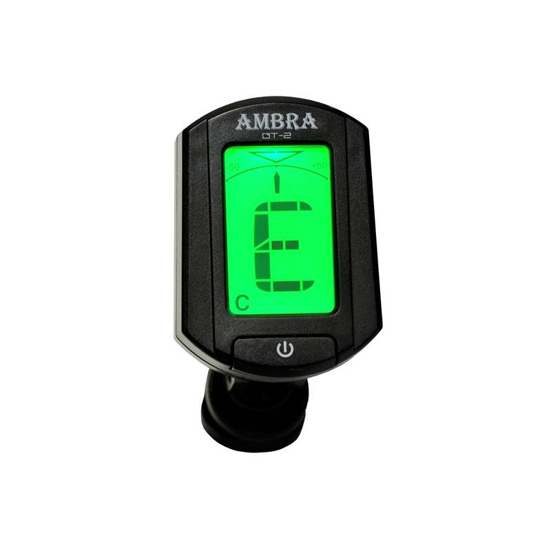 Ambra GT-2 Tuner chromatyczny na klips, stroik - 1 - Tunery - Tuner chromatyczny, wyświetlacz tunera posiada podświetlenie niebi