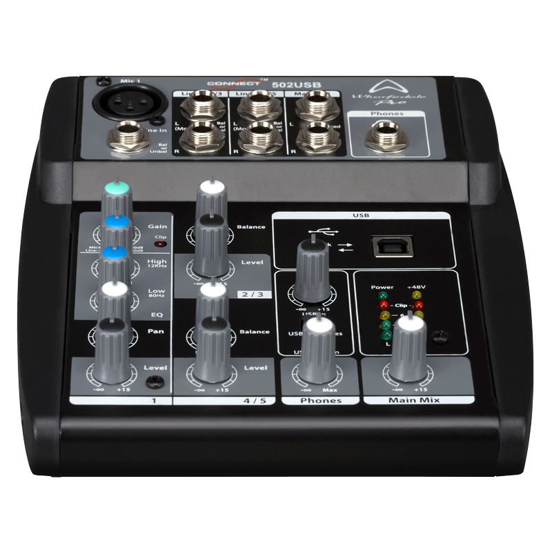 Wharfedale CONNECT 502 USB Mikser analogowy audio, EQ, USB - 2 - Miksery analogowe - Wharfedale Pro CONNECT 502 USB kompaktowy u
