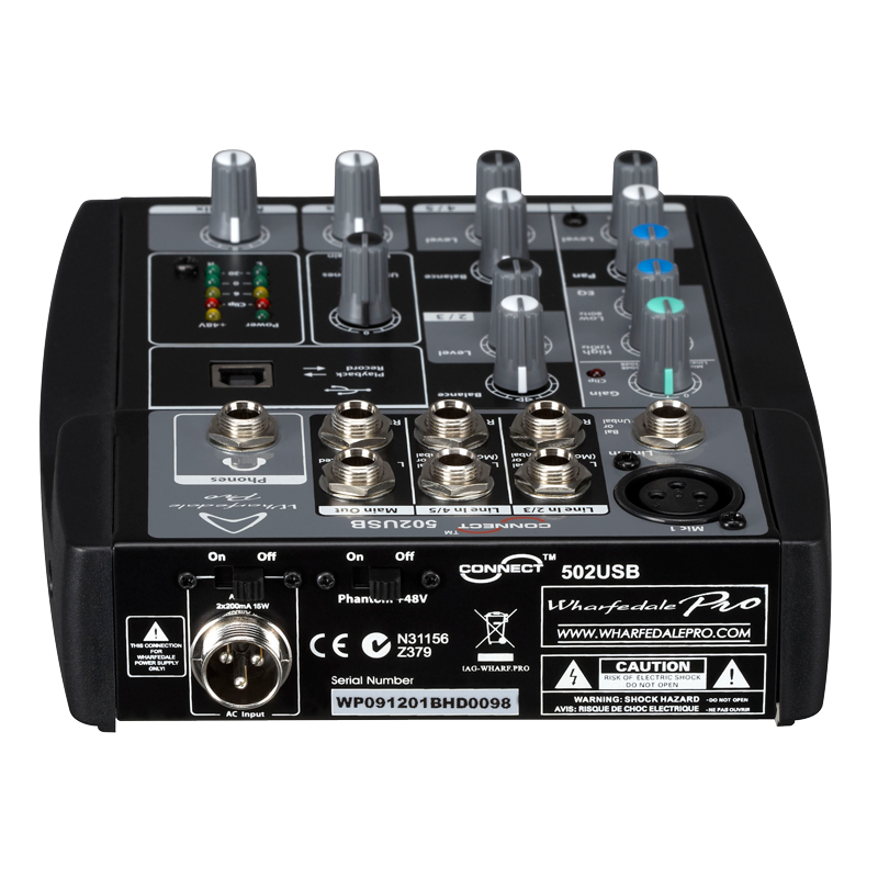 Wharfedale CONNECT 502 USB Mikser analogowy audio, EQ, USB - 5 - Miksery analogowe - Wharfedale Pro CONNECT 502 USB kompaktowy u