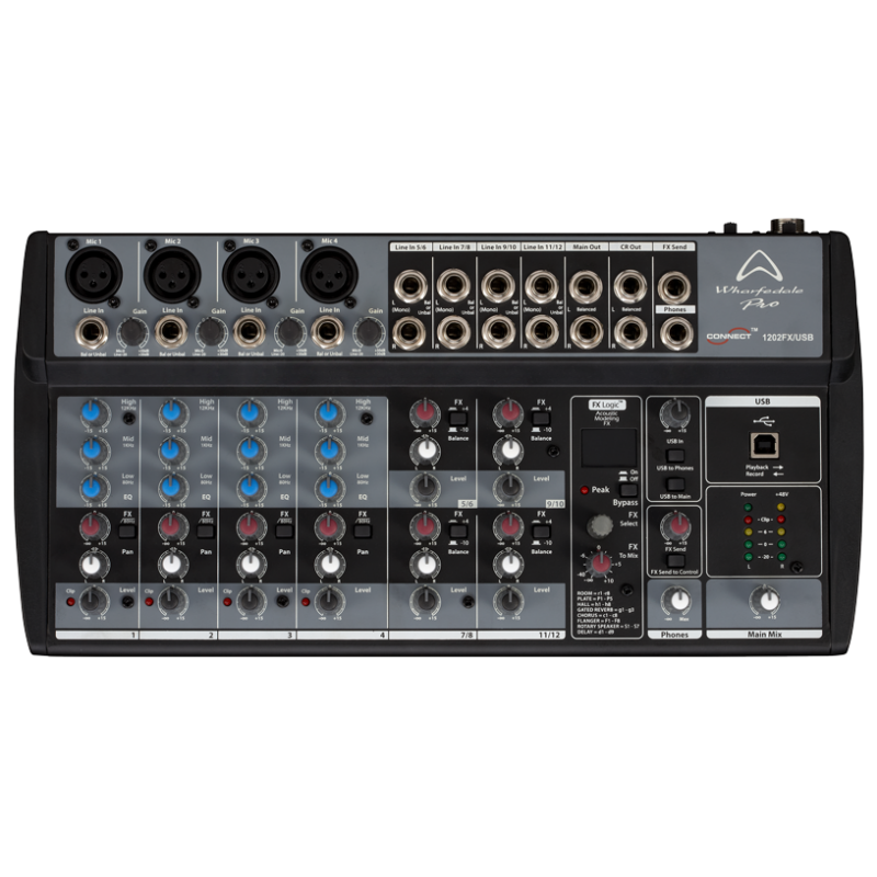 Wharfedale CONNECT 1202 FX/USB Mikser analogowy audio, EQ, FX, USB - 2 - Miksery analogowe - Wharfedale Pro Connect 1202 FX to w