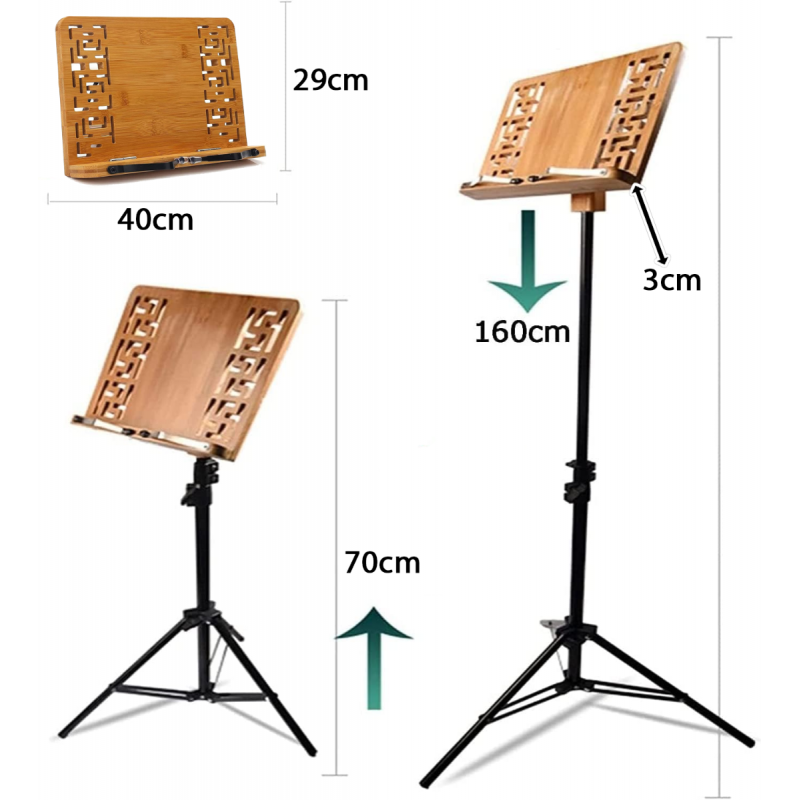 DNA WP1 - Drewniany pulpit do nut z zaciskami