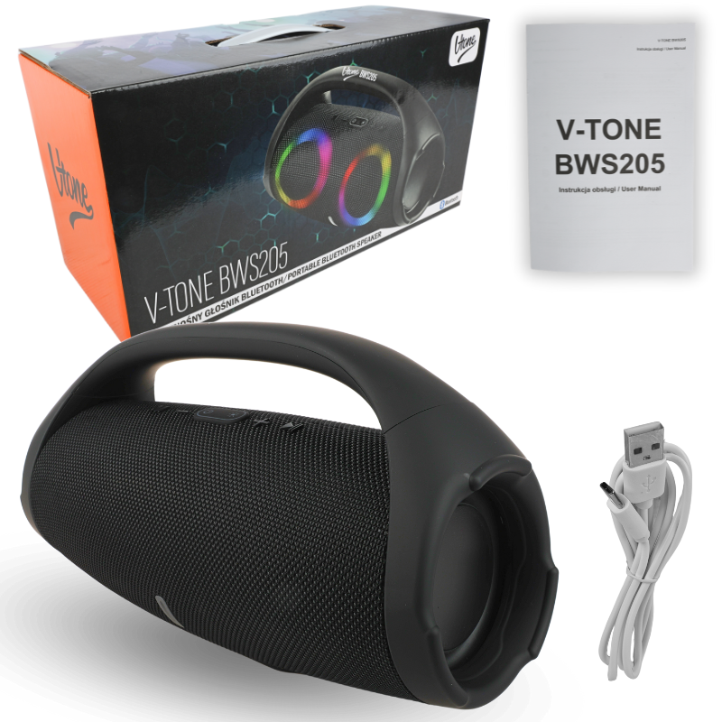 V-Tone BWS205 BK - Głośnik Bluetooth bezprzewodowy
