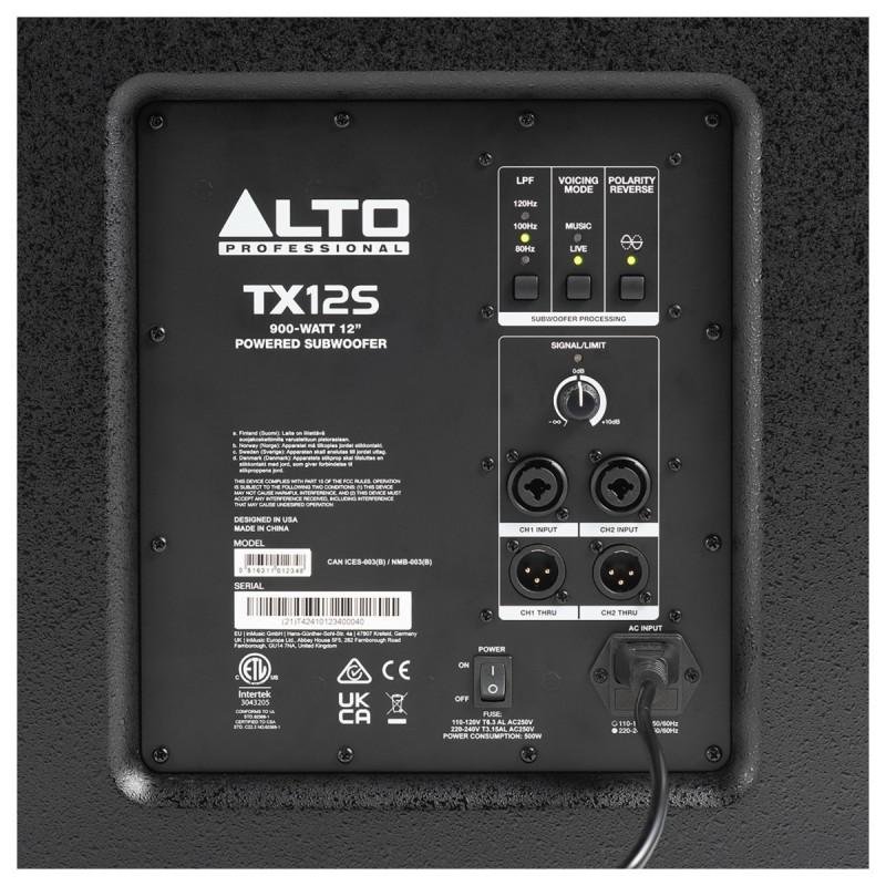 Alto Professional TX12S - subwoofer aktywny - 4 - Niskotonowe aktywne - Alto Professional TX12S to potężny subwoofer aktywny, za