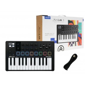 Arturia MiniLab 3 Black - klawiatura sterująca - 1 - Klawiatury sterujące - Kontroler MIDI typu plug-and-play nowej generacji, k