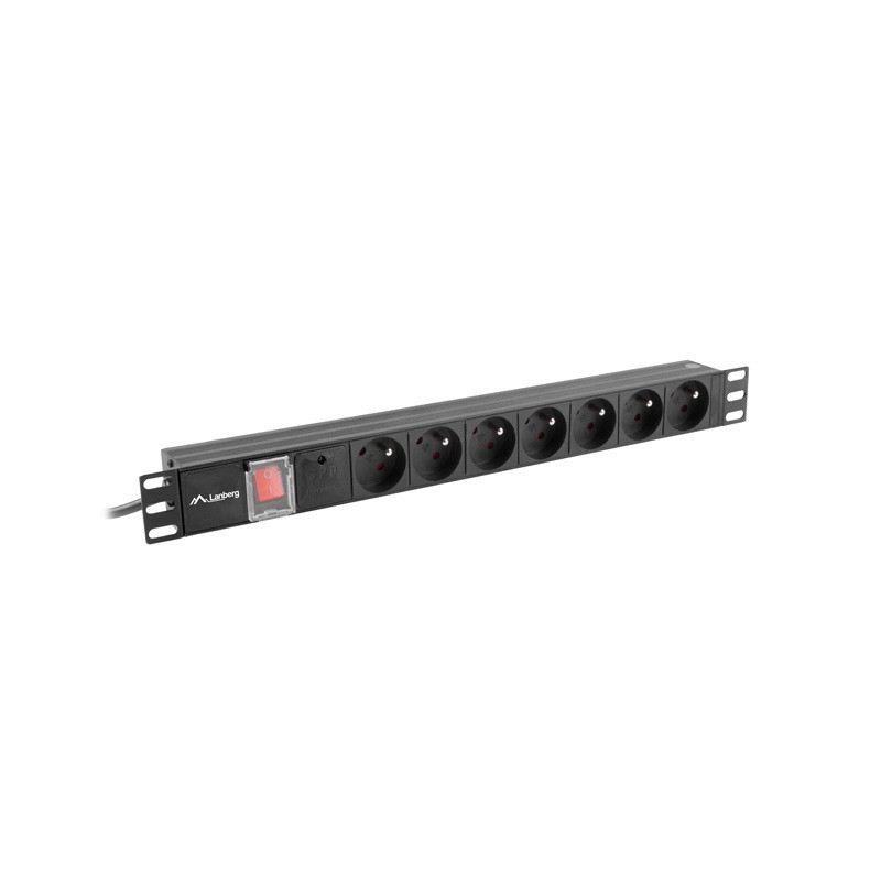 Lanberg RACK PDU 19" 1U 16A 7x 230V PL 2M - listwa zasilająca - 1 - Zasilacze sieciowe - 
