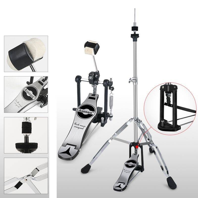 Asanasi BF301-Black Zestaw perkusyjny - 2 - Perkusje akustyczne - Zestaw perkusyjny Asanasi BF301-Black, bęben basowy 22 x 16", 