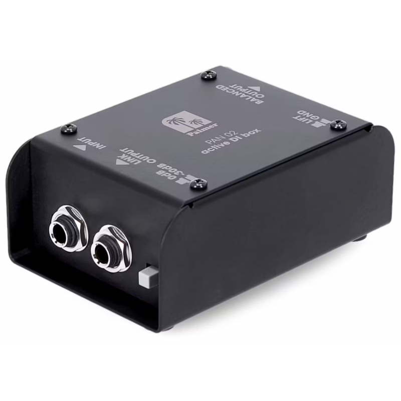 Palmer PAN 02 - DI-Box - 1 - Diboxy - Standardowy aktywny DI-Box Zasilanie mozliwe za pomoca baterii 9 V lub zasilania phantom 4