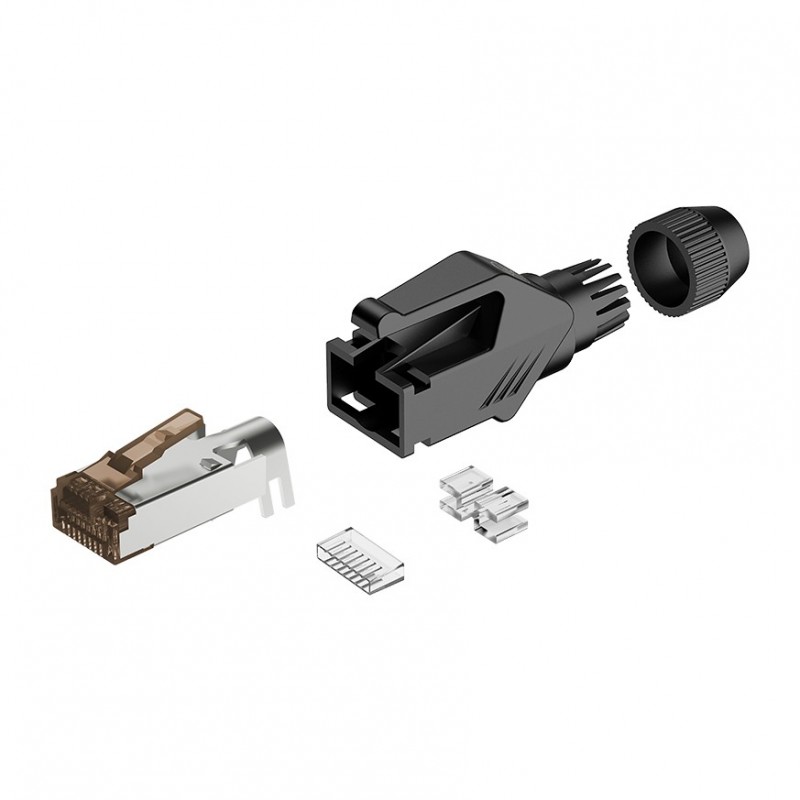Roxtone RJ45C5E-PH-BK - Wtyk typu RJ45 z osłoną