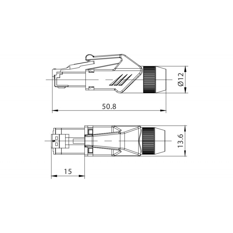Roxtone RJ45C5E-PH-YL - Wtyk typu RJ45 z osłoną