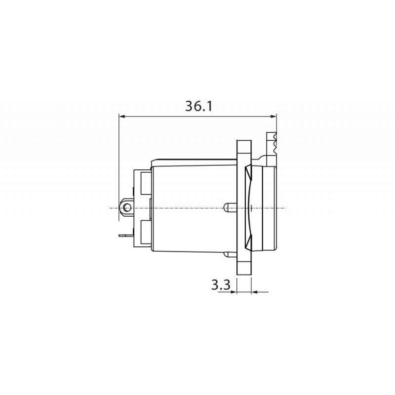 Roxtone RJ3FD-NT - Gniazdo panelowe typu Jack 6.3mm stereo