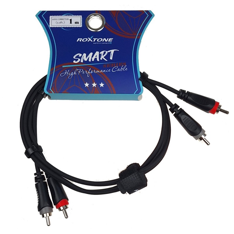 Roxtone SACC130L1 - Kabel audio 2 x Wtyk RCA / 2 x Wtyk RCA 1m