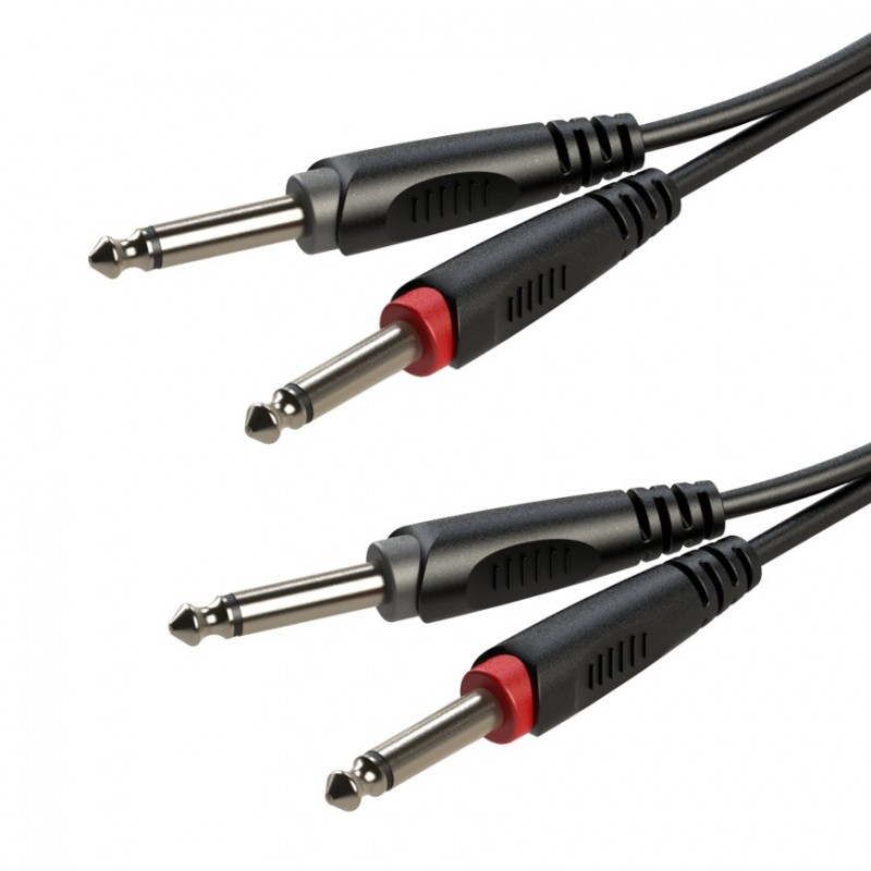 Roxtone SACC100L1.5 - Kabel audio 2x Jack 6.3mm / 2x Jack 6.3mm 1,5m
