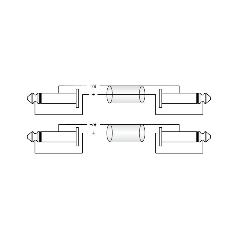 Roxtone SACC100L1.5 - Kabel audio 2x Jack 6.3mm / 2x Jack 6.3mm 1,5m