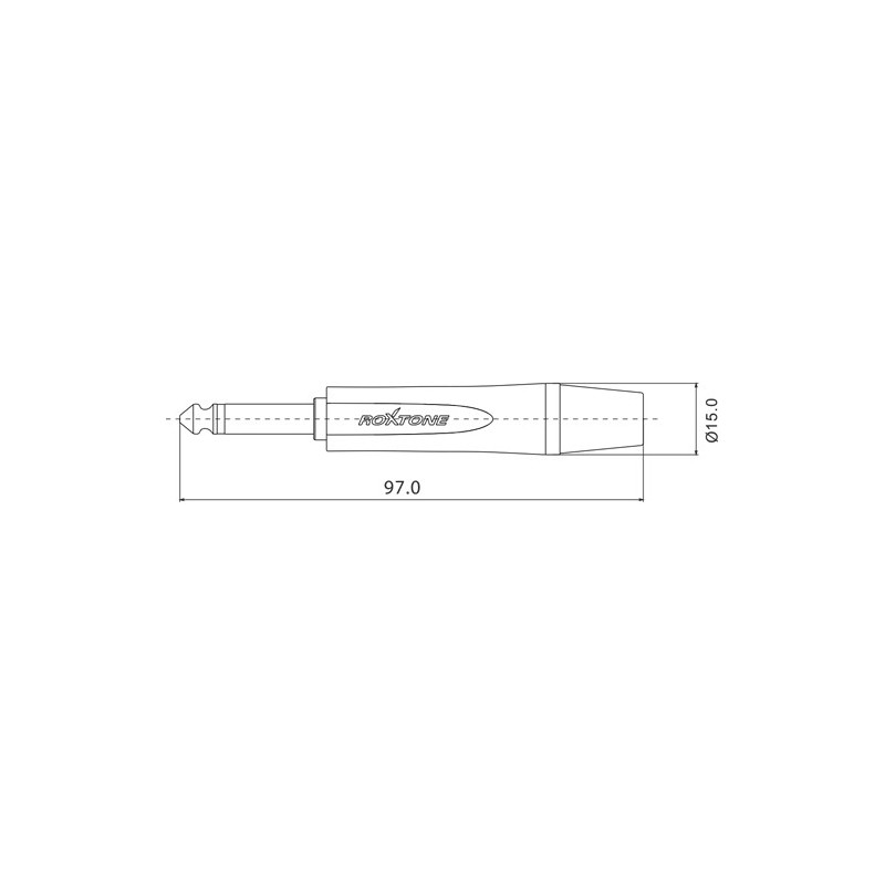 Roxtone PJ2X-BG-PURE - Wtyk typu Jack 6.3 mono z wyłącznikiem