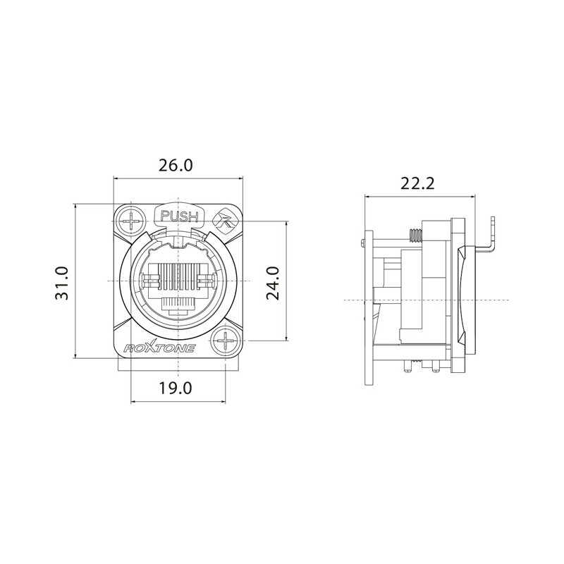 Roxtone RE8FD5H - Gniazdo typu RJ45 CAT5e