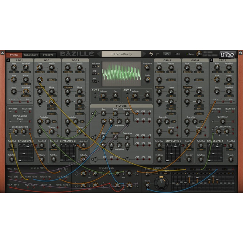 u-He Bazille Wirtualny syntezator (do pobrania) - 1 - Instrumenty wirtualne - u-He Bazille to półmodularny syntezator programowy