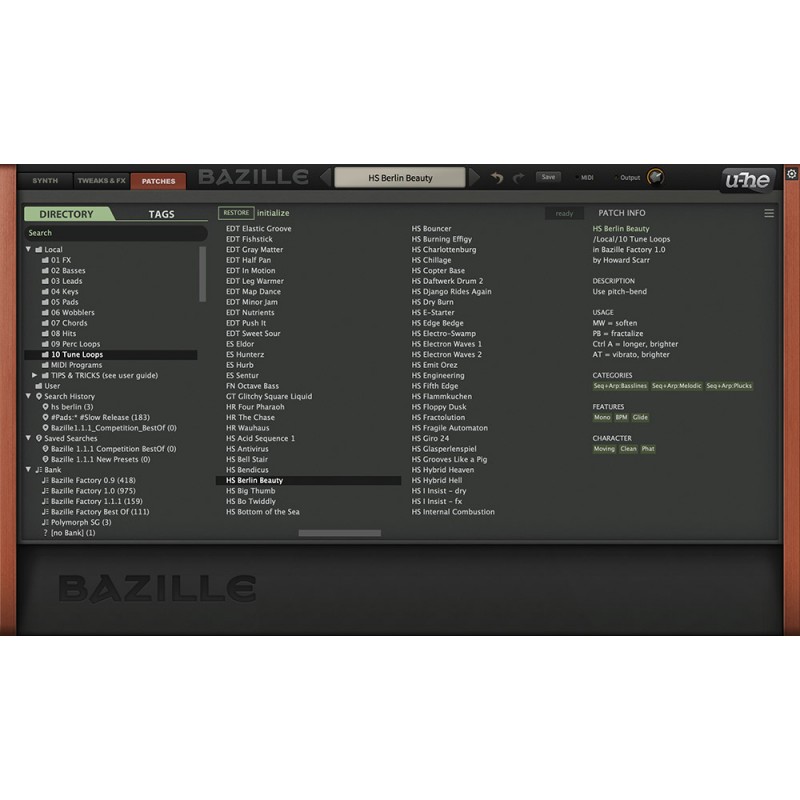 u-He Bazille Wirtualny syntezator (do pobrania) - 5 - Instrumenty wirtualne - u-He Bazille to półmodularny syntezator programowy