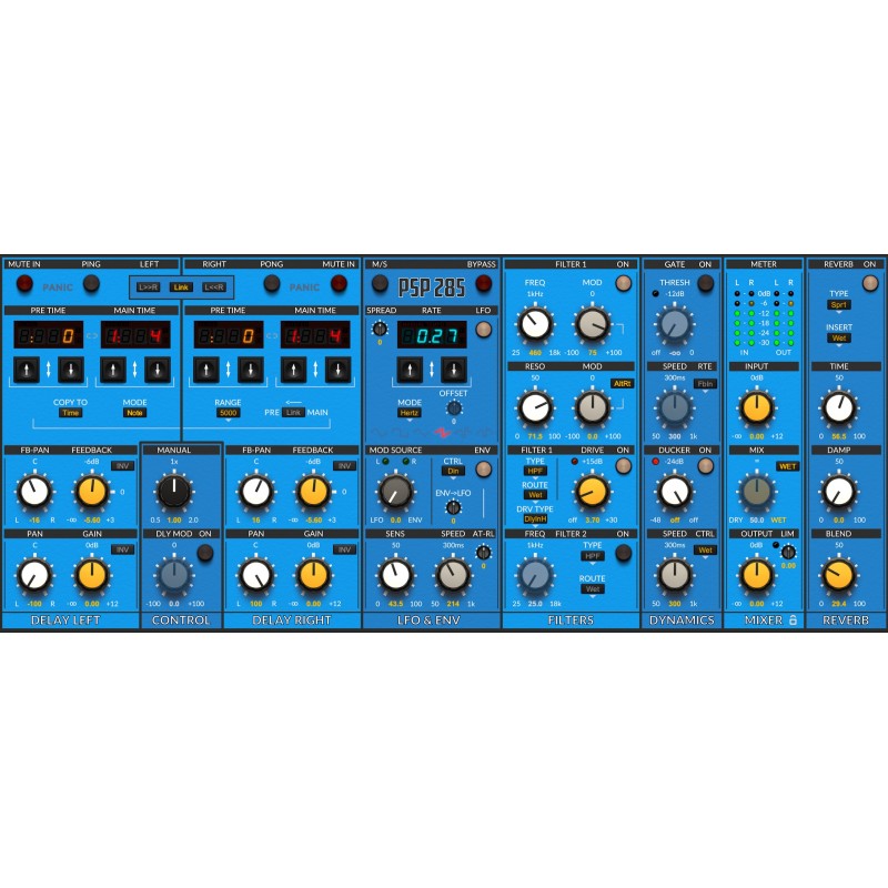 PSP Audioware285 Wtyczka VST - 1 - Efekty (wtyczki VST, VSTi, TDM, RTAS itp.)) - Wieloefektowa wtyczka delay łącząca opóźnienie,