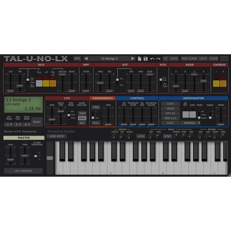 TAL U-No-LX Wirtualny syntezator VST - 1 - Efekty (wtyczki VST, VSTi, TDM, RTAS itp.)) - Wirtualny syntezator VST U-NO-LX to cał