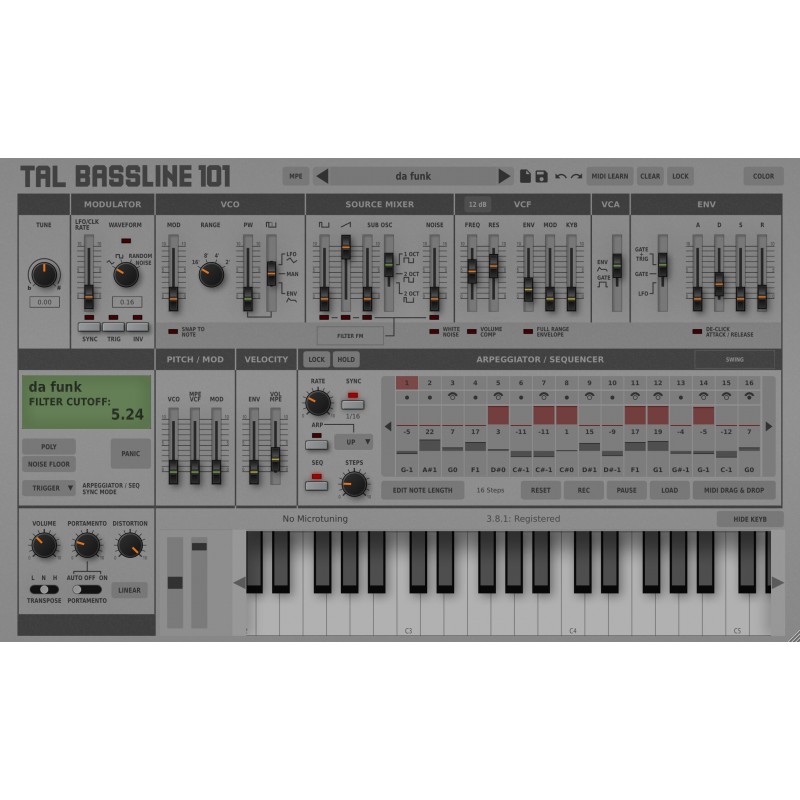 TAL BassLine-101 Wirtualny syntezator VST - 1 - Efekty (wtyczki VST, VSTi, TDM, RTAS itp.)) - BassLine-101 to monofoniczny synte