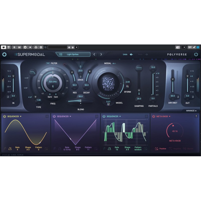 Polyverse Supermodal Wtyczka VST - 1 - Efekty (wtyczki VST, VSTi, TDM, RTAS itp.)) - Zaawansowana wtyczka filtra modalnego do do