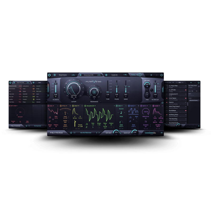 Polyverse Filterverse Wtyczka VST - 2 - Efekty (wtyczki VST, VSTi, TDM, RTAS itp.)) - Wszechstronna wtyczka filtra z 25 typami f