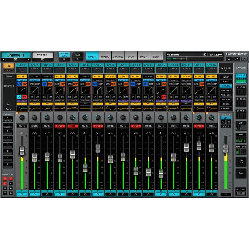Waves eMotion LV1 Live Mixer – 16 St Ch. - Oprogramowanie Live Mixer (do pobrania)