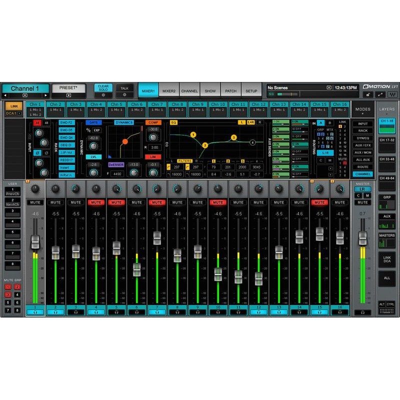 Waves eMotion LV1 Live Mixer – 16 St Ch. - Oprogramowanie Live Mixer (do pobrania)